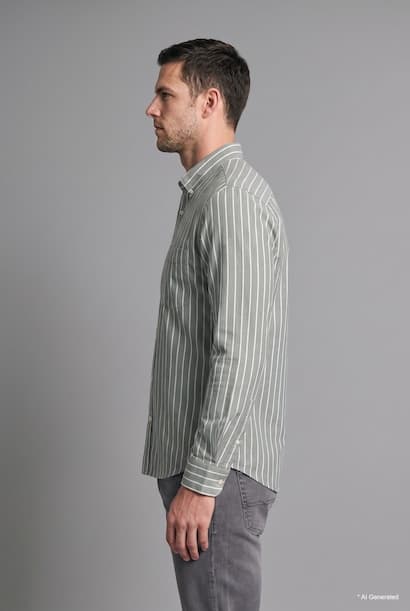 Regular Fit Striped Long Sleeve Pocket Shirt (3)