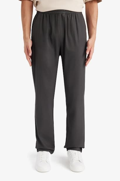 Relax Fit Regular Hem Flanel Trousers (4)