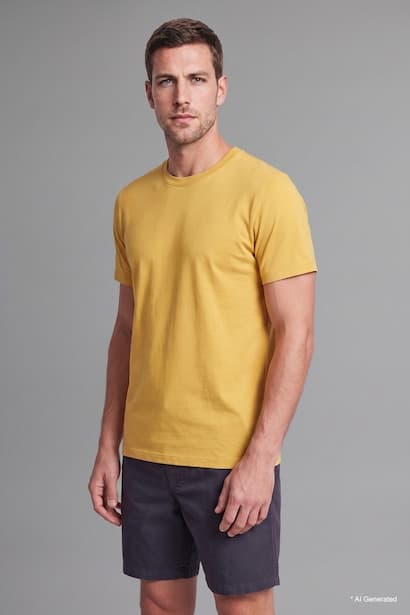 Regular Fit Basic Cotton Short Sleeve Crew Neck T-Shirt (3)