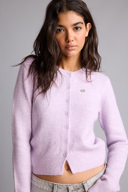 Slim Fit Soft Fabric Crew Neck Buttoned Cardigan