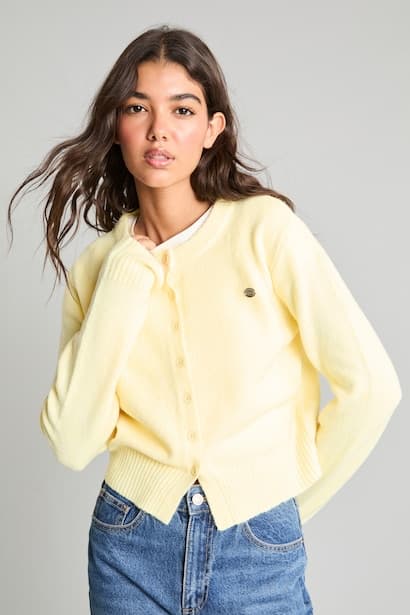 Slim Fit Basic Button-Front Crew Neck Knit Cardigan (٣)
