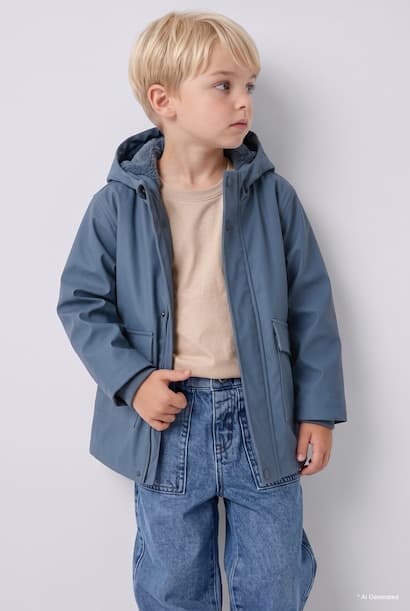 Baby Boy Windproof Plush Lining Jacket Coat