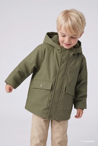 Baby Boy Windproof Plush Lining Jacket Coat