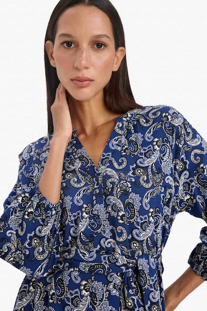 Animal Print Half Sleeve Maxi Dress (٤)
