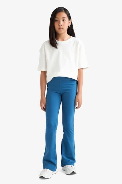 Girl Flare Fit Ribbed Camisole Trousers