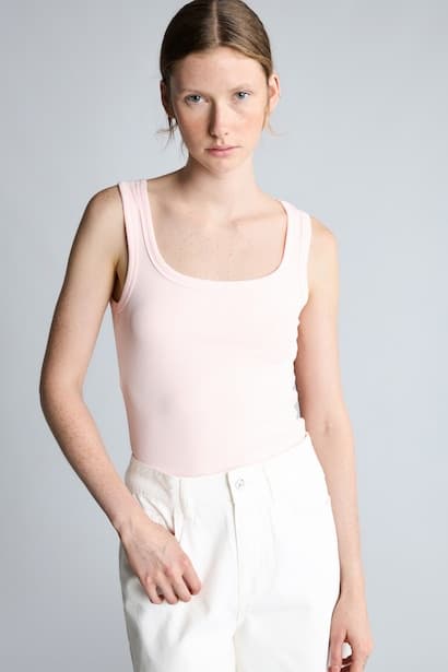 Slim Fit Basic Round Neck Ribbed Camisole Top Tank Top & Crop Top