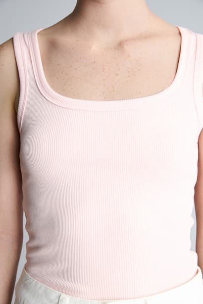 Slim Fit Basic Round Neck Ribbed Camisole Top Tank Top & Crop Top (٤)