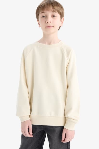 Boy Basic Crew Neck Sweatshirt (٣)