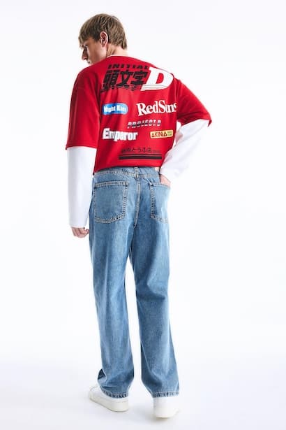 Baggy Fit Wide Leg Regular Waist Jeans Denims (٤)