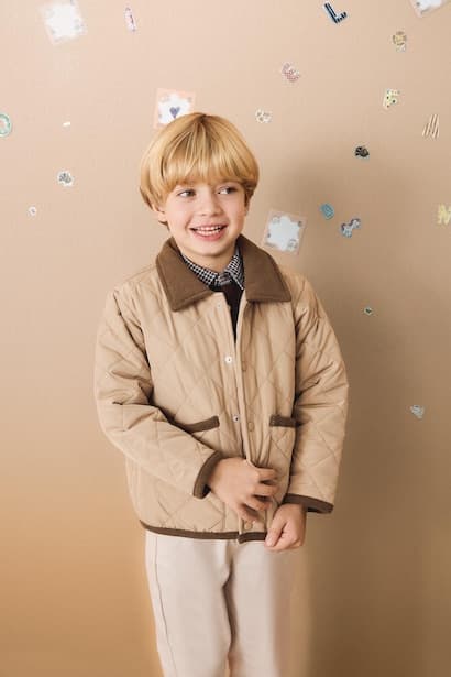 Baby Boy Waterproof Contrast Collar Jacket Coat