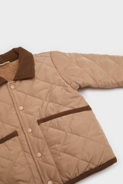 Baby Boy Waterproof Contrast Collar Jacket Coat (٣)