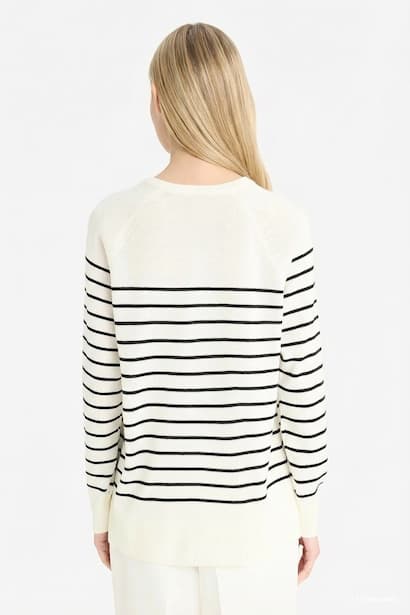 Regular Fit Crew Neck Striped Knit Pullover (٤)