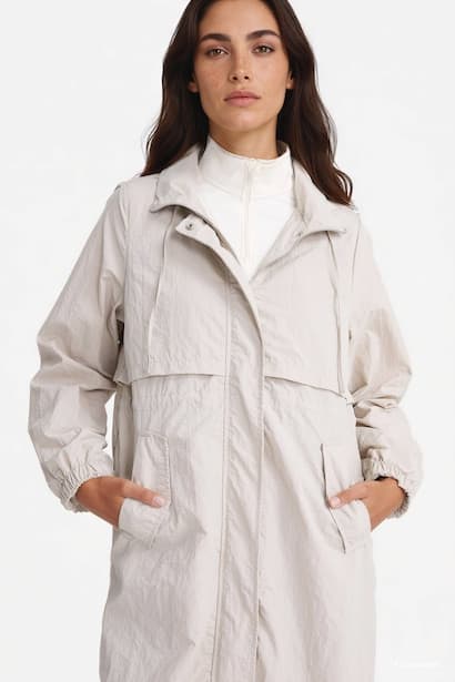 Regular Fit Long Hooded Waterproof Raincoat (٤)