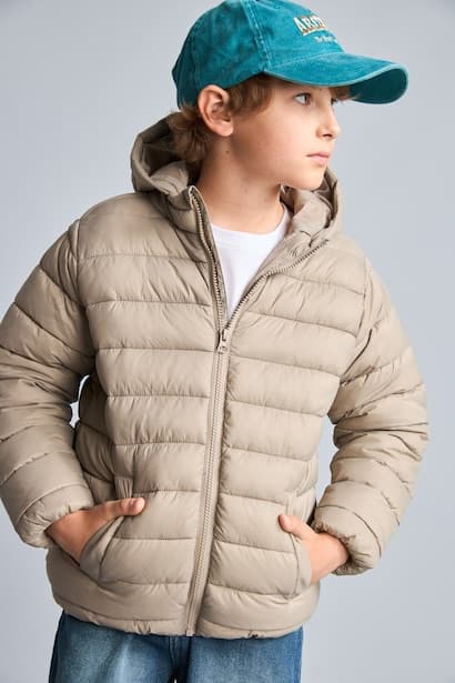 Boy Windproof Waterproof Pockets Hooded Puffer Jacket Coat (٣)