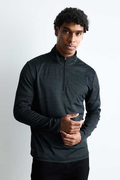 Slim Fit Mock Neck Sports Top T-Shirt (٣)
