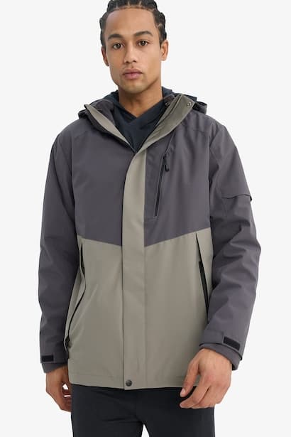 Regular Fit Hooded Waterproof Windproof Jacket Coat