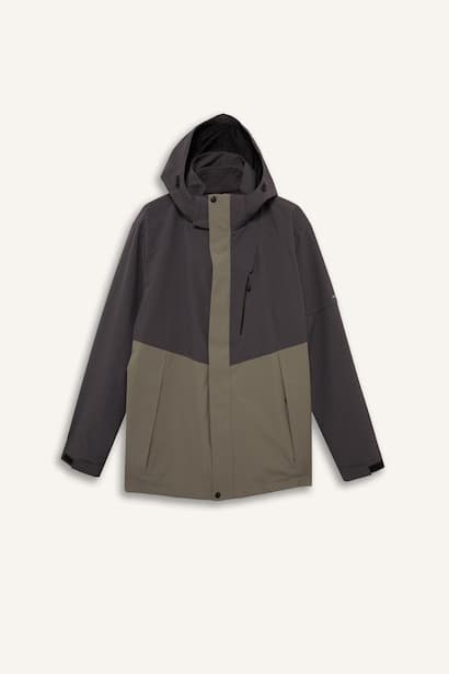 Regular Fit Hooded Waterproof Windproof Jacket Coat (٤)