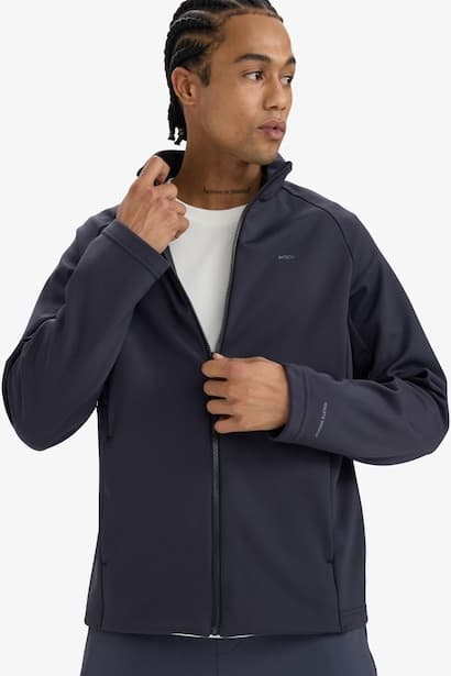 DeFactoFit Waterproof Slim Fit Zippered Softshell Rain Jacket (3)