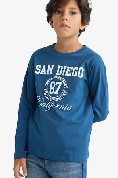 Boy Crew Neck Printed Long Sleeve T-Shirt