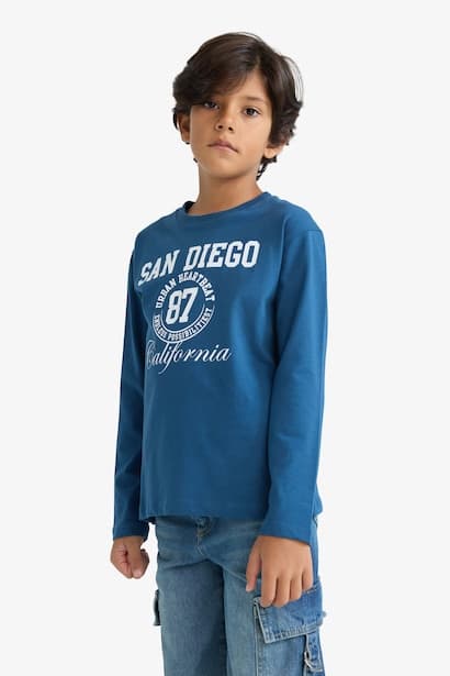 Boy Crew Neck Printed Long Sleeve T-Shirt (3)