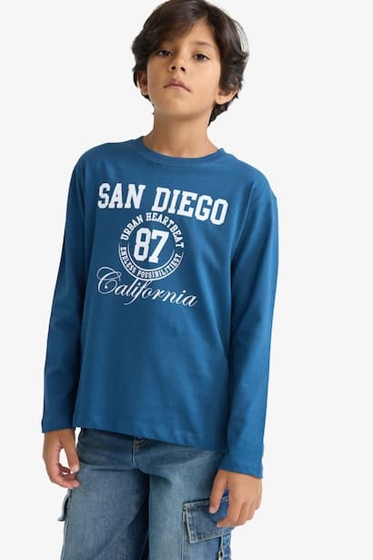 Boy Crew Neck Printed Long Sleeve T-Shirt (4)