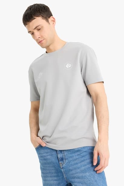 Regular Fit Crew Neck Printed Short Sleeve T-Shirt (3)