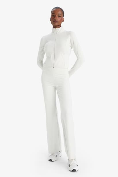 Wide Leg Shaping High Waist Soft Touch Sports Sweatpants (3)