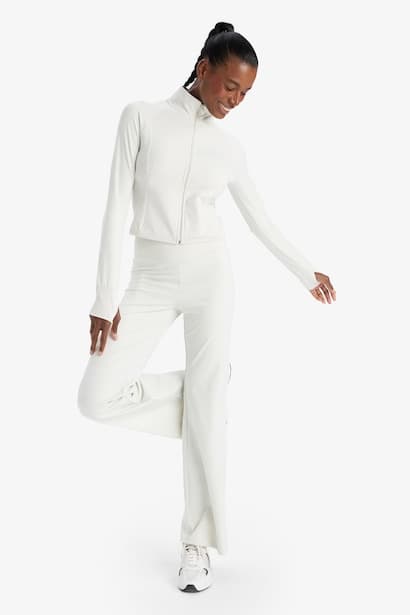 Wide Leg Shaping High Waist Soft Touch Sports Sweatpants (4)