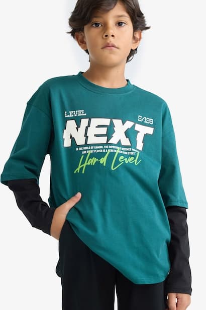Boy Oversize Crew Neck Long Sleeve T-Shirt