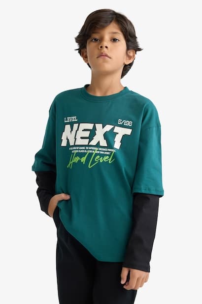 Boy Oversize Crew Neck Long Sleeve T-Shirt (4)