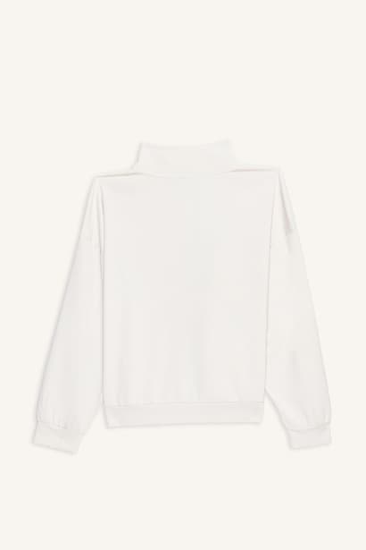 Relax Fit Half Turtleneck Modal Sweatshirt (3)