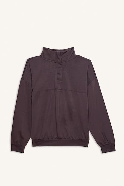 Relax Fit Half Turtleneck Modal Sweatshirt