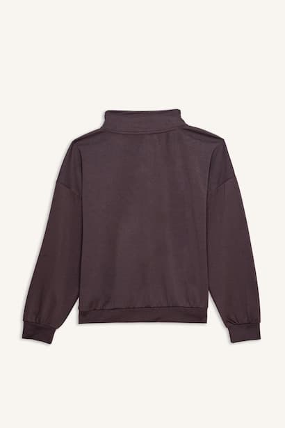 Relax Fit Half Turtleneck Modal Sweatshirt (3)