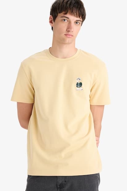 Regular Fit Crew Neck Printed Short Sleeve T-Shirt (3)