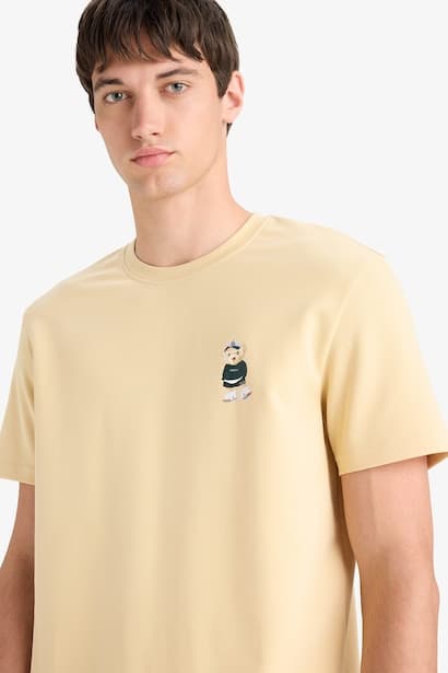Regular Fit Crew Neck Printed Short Sleeve T-Shirt (4)