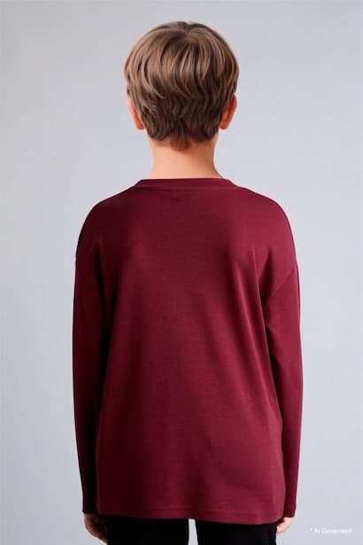 Boy 100% Cotton Oversize Fit Crew Neck Long Sleeve T-Shirt (3)