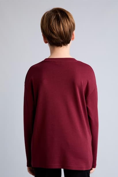 Boy 100% Cotton Oversize Fit Crew Neck Long Sleeve T-Shirt (4)
