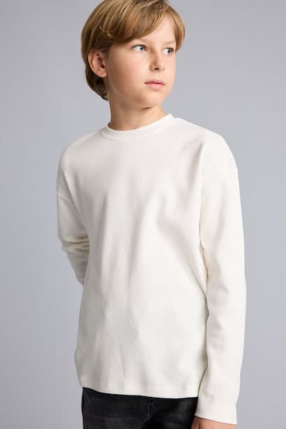 Boy 100% Cotton Oversize Fit Crew Neck Long Sleeve T-Shirt (3)