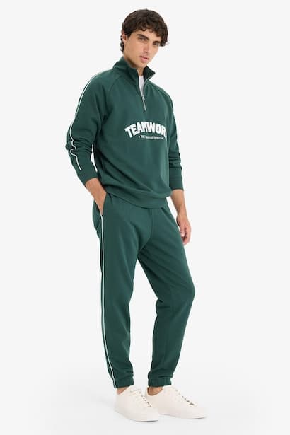 Regular Fit Tie Waist Jogger Sweatpants Trousers