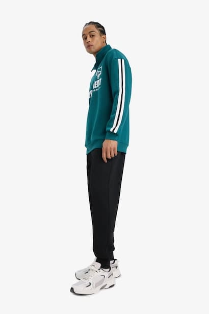 Standard Fit Scuba Fabric Jogger Trousers (٤)