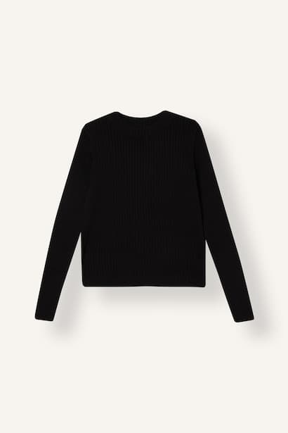 Girl Fitted Crew Neck Basic Knit Pullover