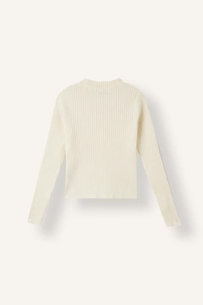 Girl Fitted Crew Neck Knit Pullover (4)