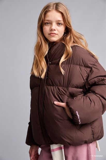 Girl Hooded Puffer Jacket Coat