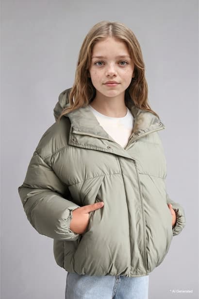 Girl Hooded Puffer Jacket Coat