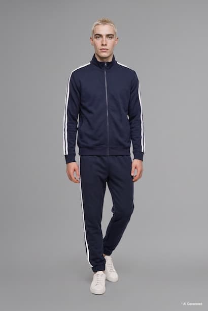 Boxy Fit High Neck Zip-Up Sweatshirt