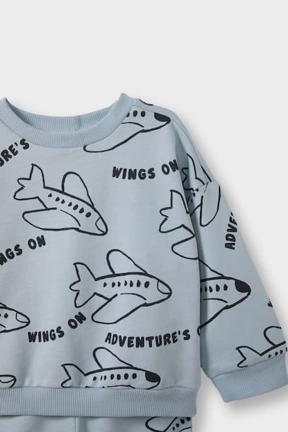 Baby Boy Basic Sweatshirt Sweatpants 2 Piece Set (3)