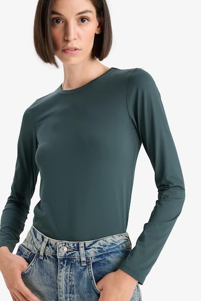Slim Fit Long Sleeve T-Shirt (٤)