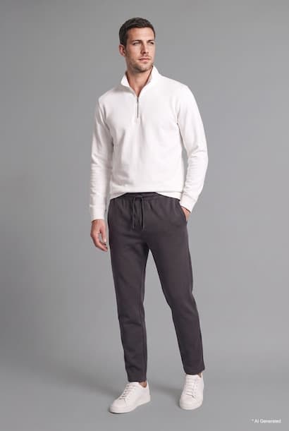 Regular Fit Cotton Straight Leg Sweatpants Trousers
