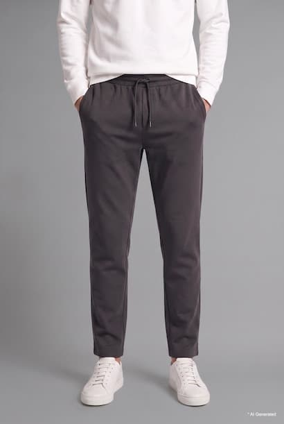 Regular Fit Cotton Straight Leg Sweatpants Trousers (٣)