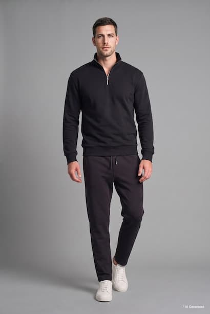 Regular Fit Cotton Straight Leg Sweatpants Trousers